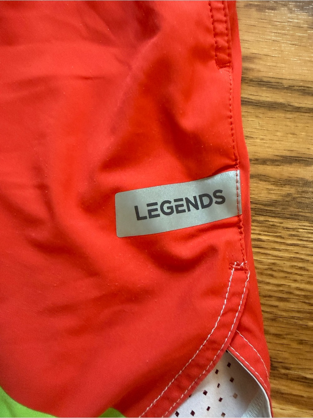 Legends Luka Colorblock Athletic Shorts in Red, Lime & White Large 5” no liner - Picture 2 of 4